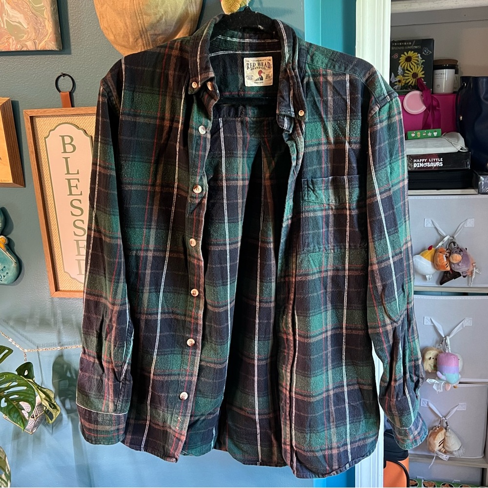 RedHead Green and black Flannel